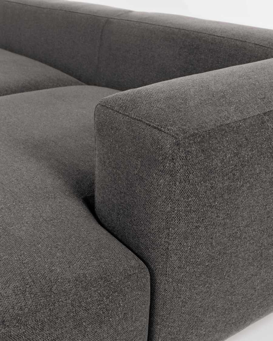 Canapé d'angle Blok 2 places méridienne droite gris 240 cm