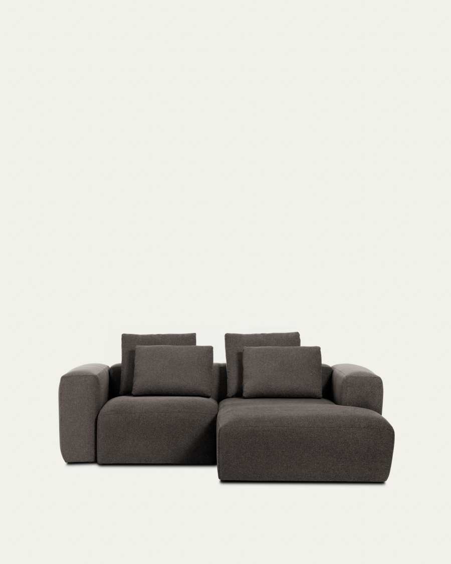 Canapé d'angle Blok 2 places méridienne droite gris 240 cm