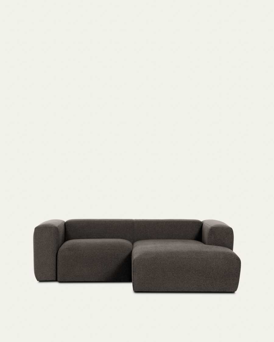 Canapé d'angle Blok 2 places méridienne droite gris 240 cm