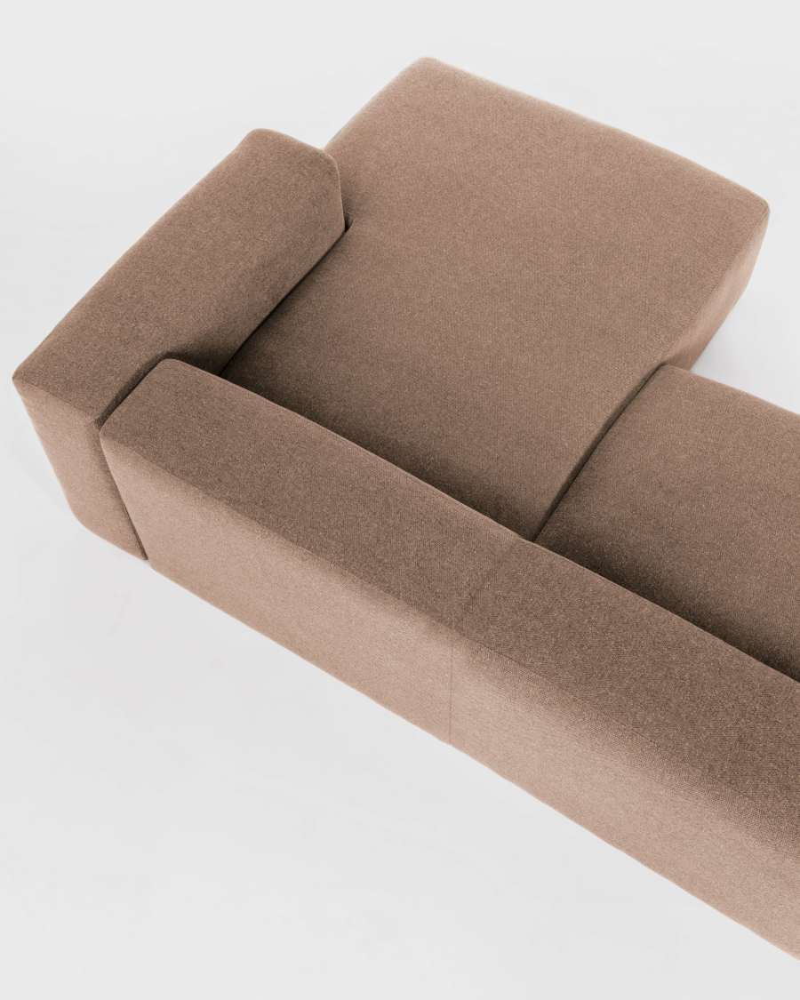 Pink Blok 2-seater sofa with right chaise longue 240 cm