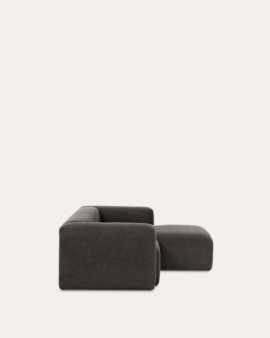 Canapé d'angle Blok 2 places méridienne droite gris 240 cm