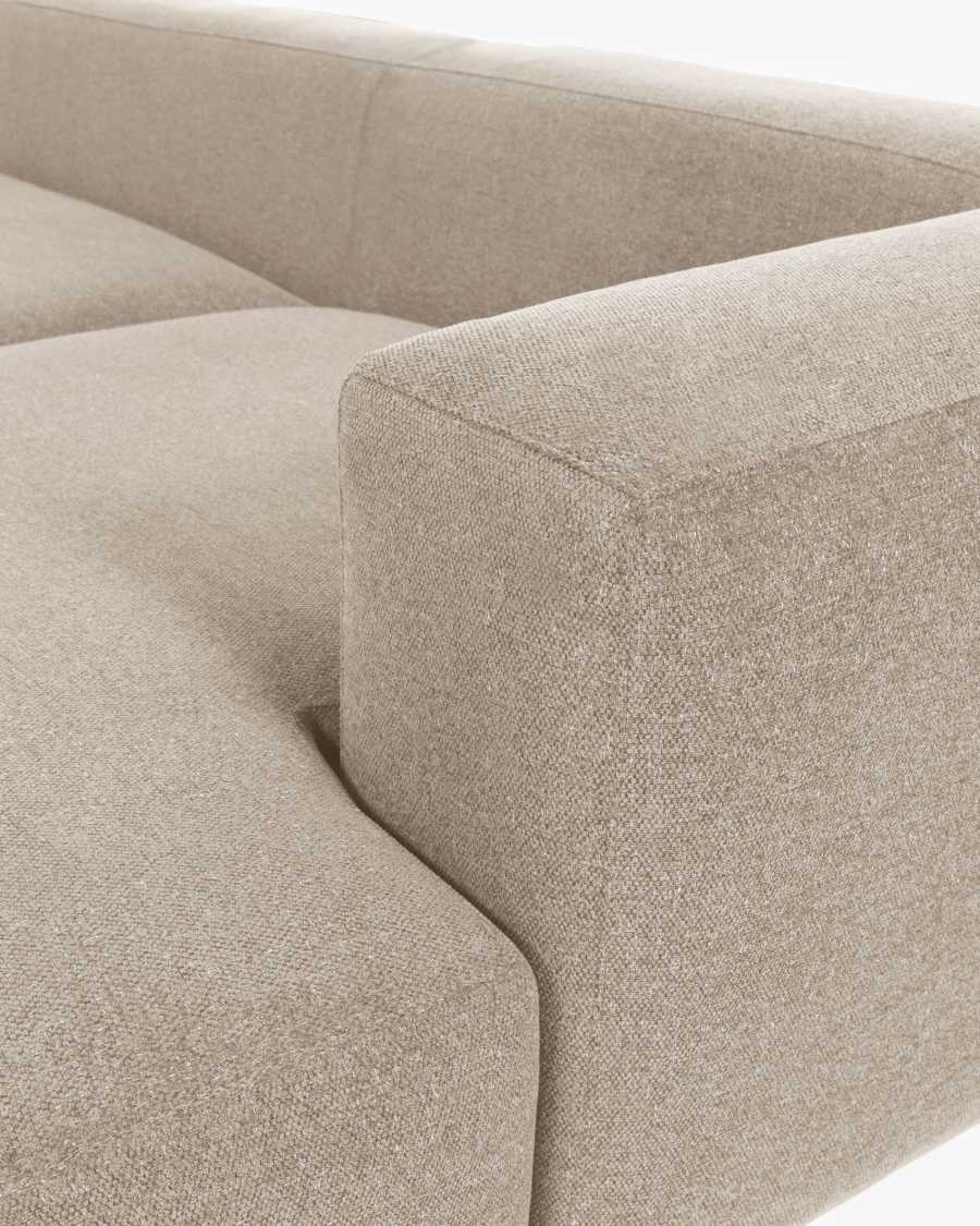Divano Blok 2 posti in ciniglia beige con chaise longue destra 240 cm FSC Mix Credit