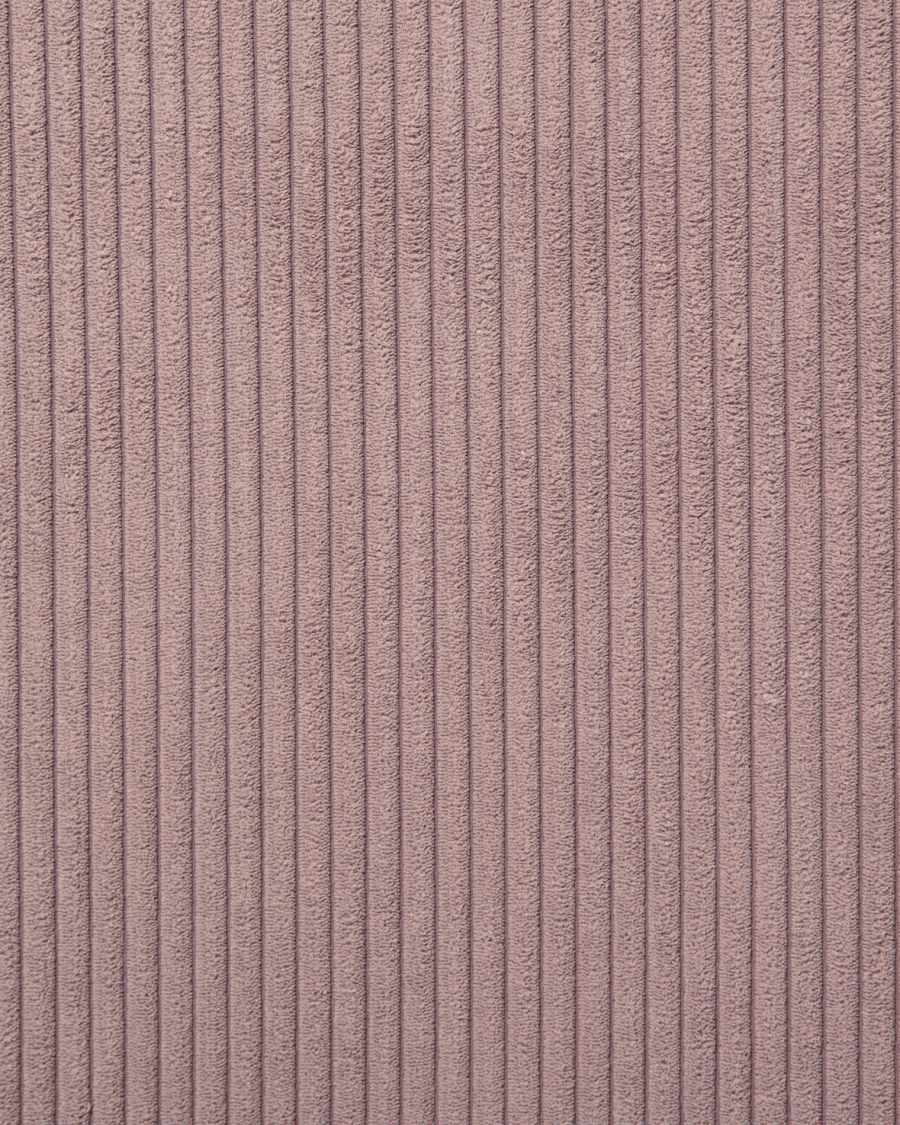 Canapé Blok 2 places méridienne droite en velours à grosses côtes rose 240 cm