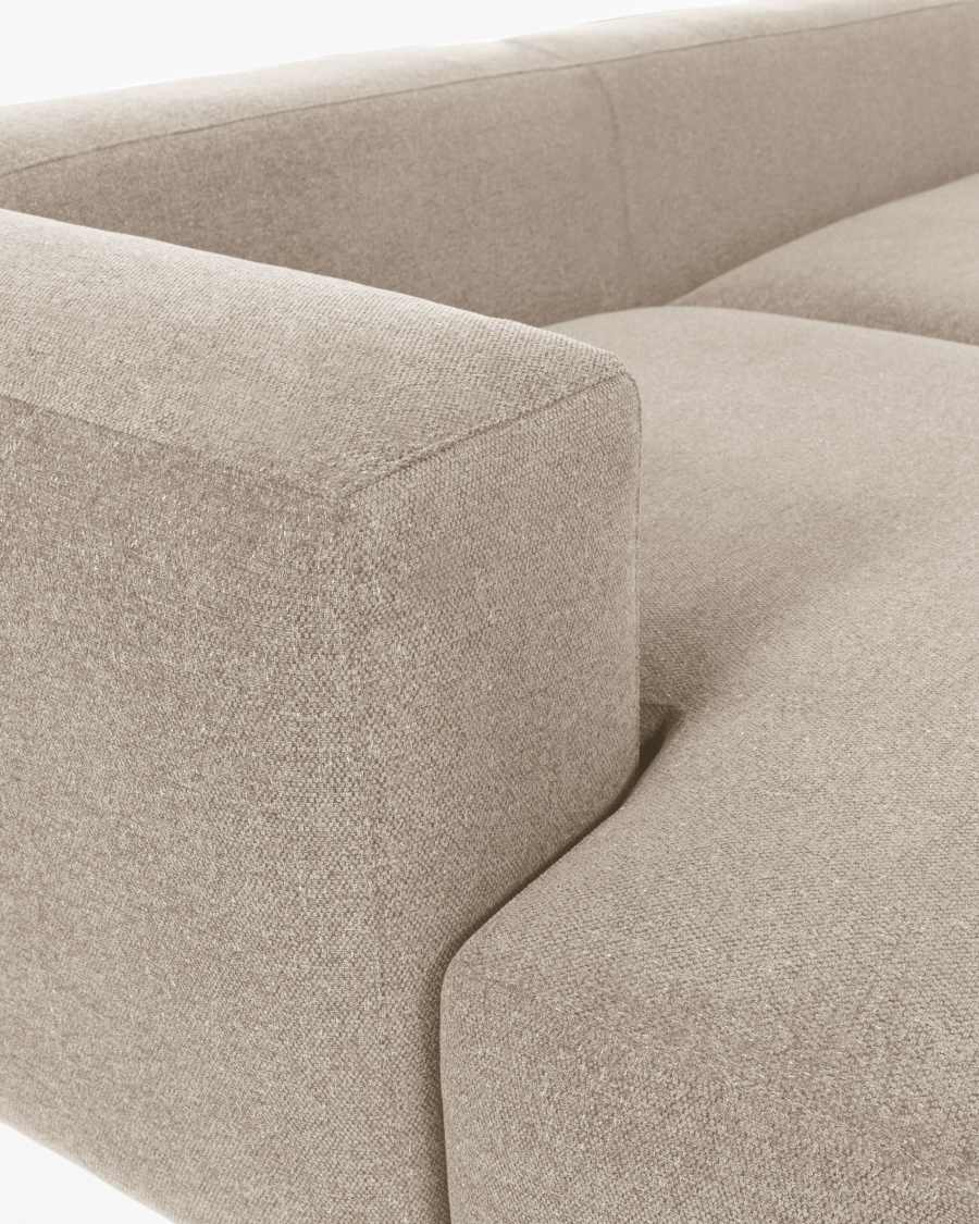 Blok 2-seater beige chenille left chaise longue sofa 240cm FSC Mix Credit