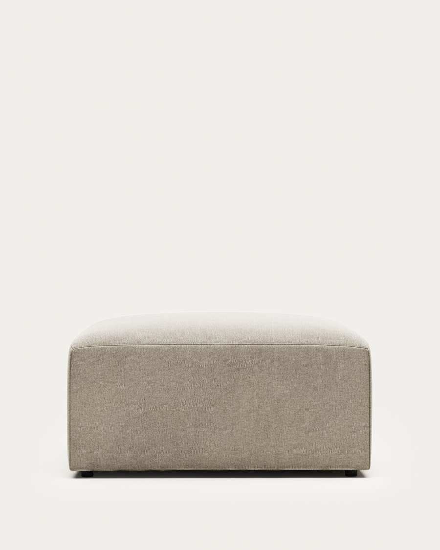 Blok fire-retardant footrest in beige chenille 90 x 70cm