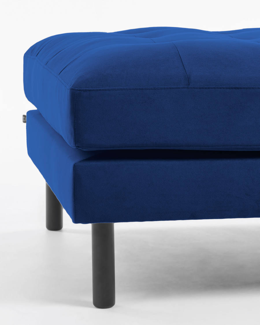 Debra Pouf 80 x 80 cm, blauer Samt
