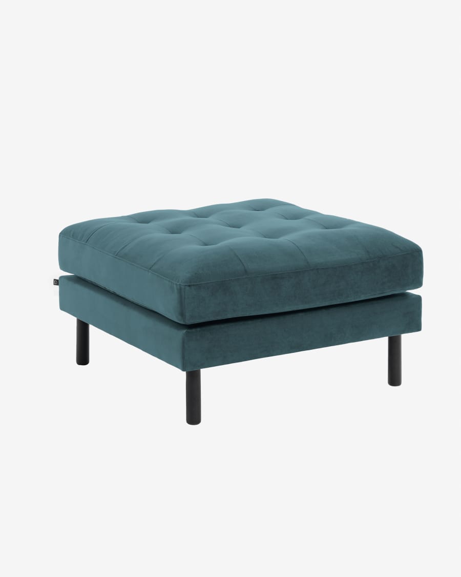 Samt Debra Pouf 80 x 80 cm, türkis