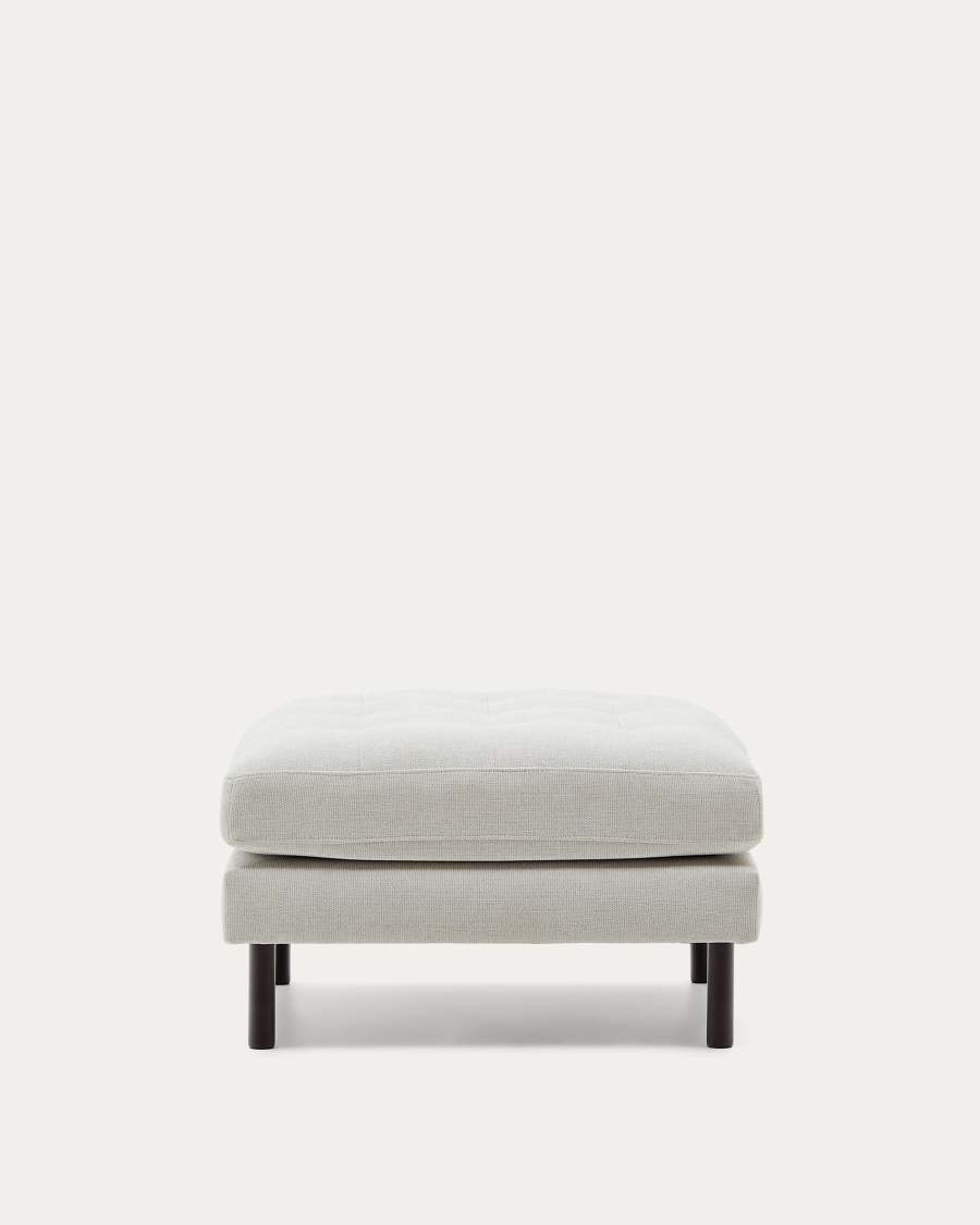 Debra Fußablage mit Bezug in perlfarbener Chenille Beine Wenge-Finish 80 x 80 cm FSC Mix Credit