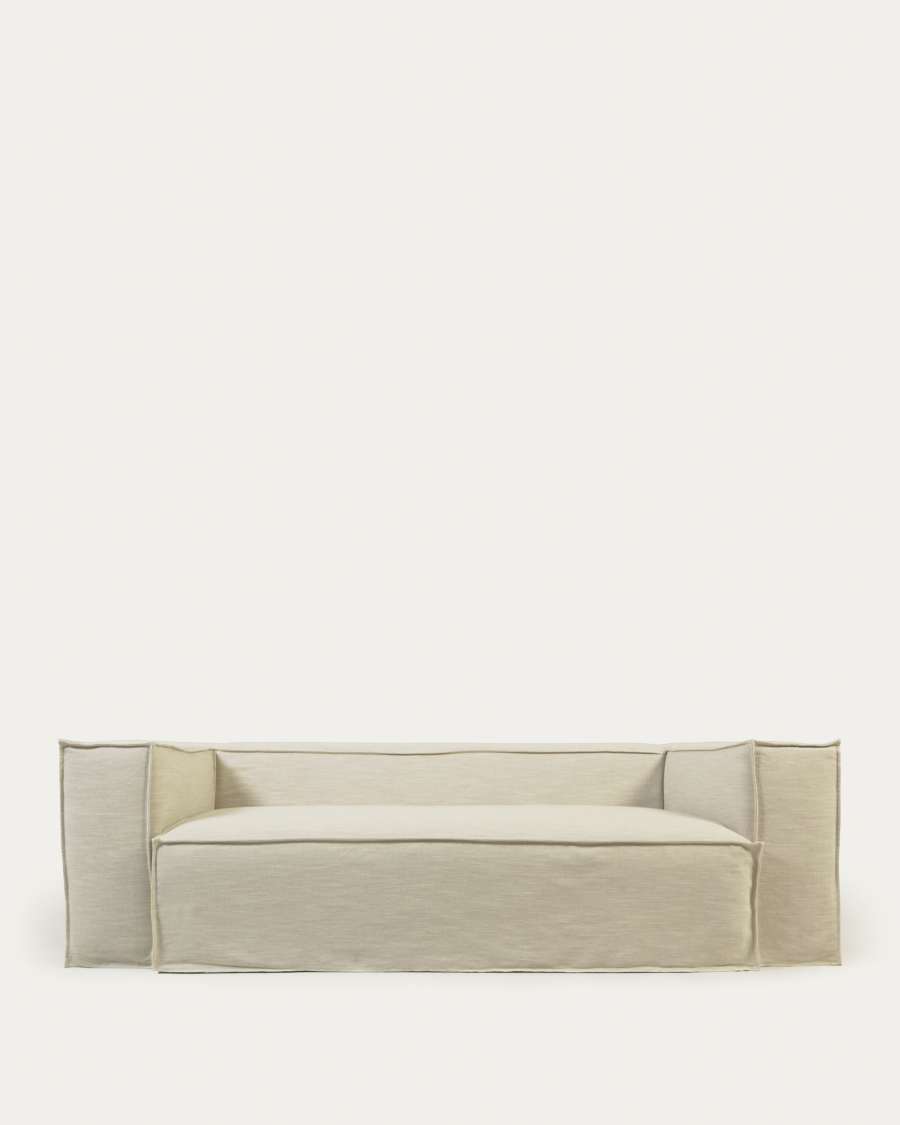 Blok 2 seater sofa cover in white linen