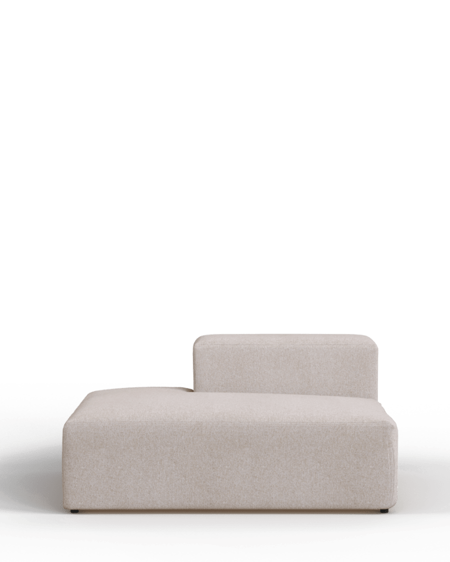 Eindstuk links voor bank Blok met diepte 70 cm in beige