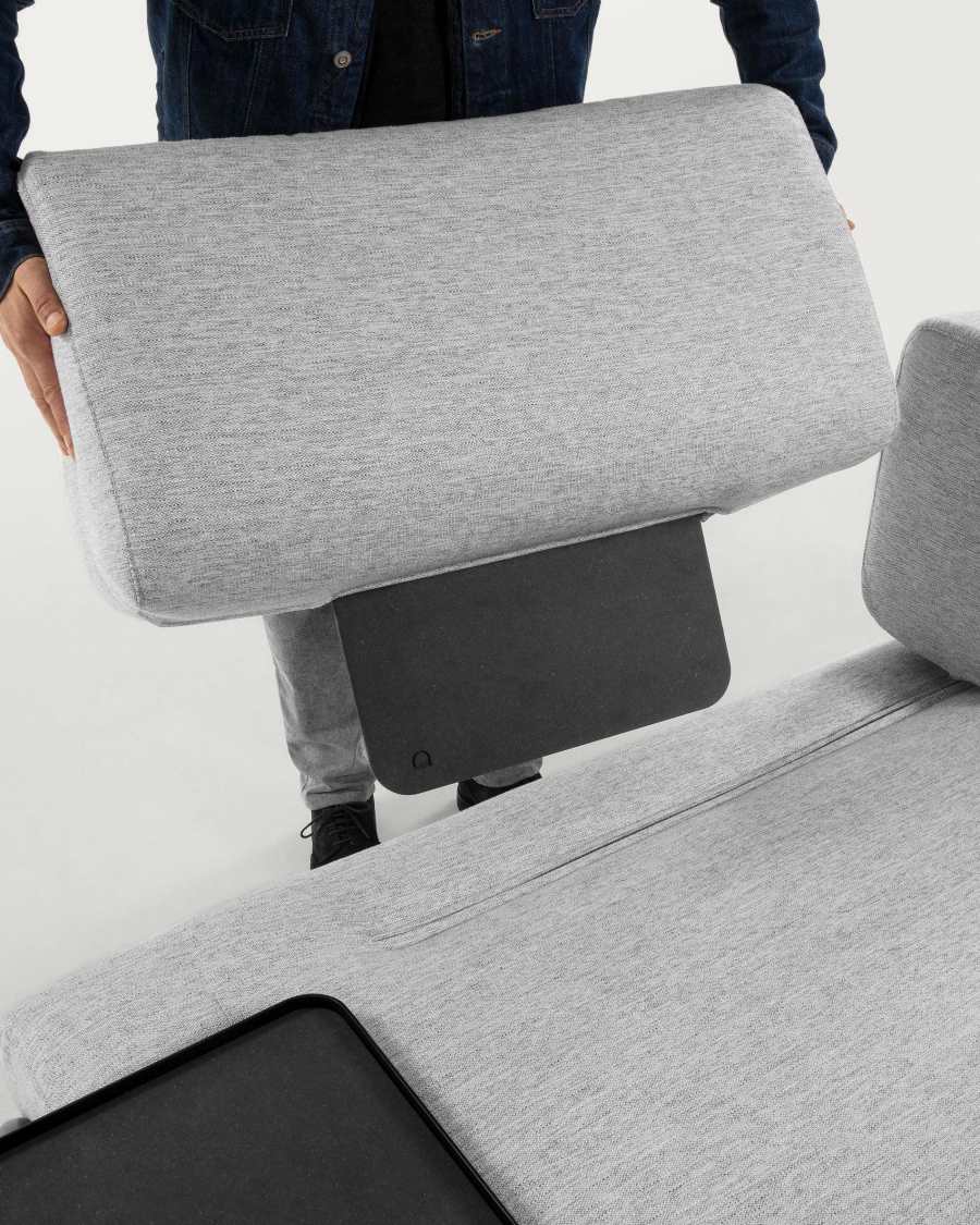 Divano Compo 3 posti grigio chiaro con vassoio piccolo 232 cm