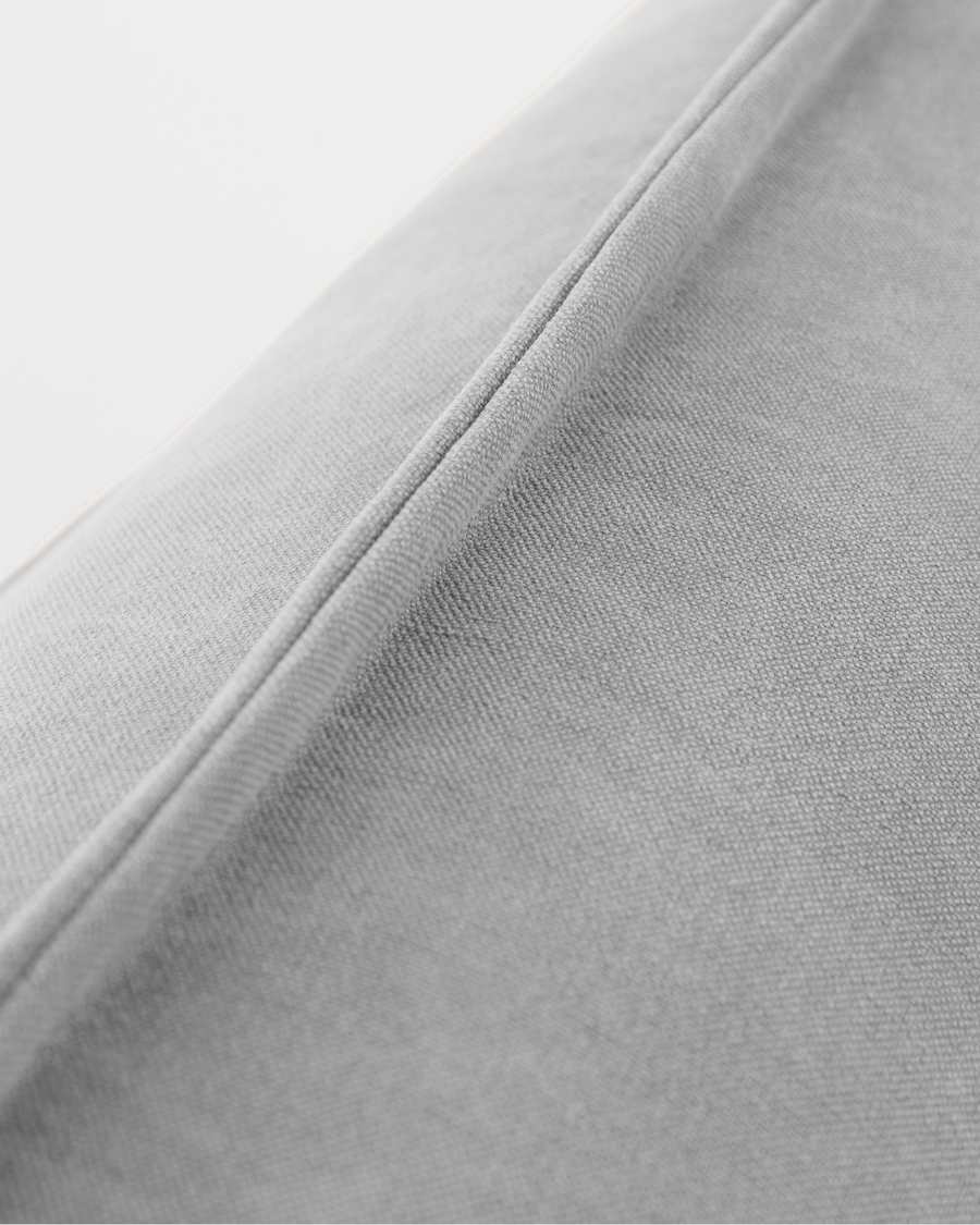 Eveline three-seater sofa bed in grey, wooden frame, 195 cm