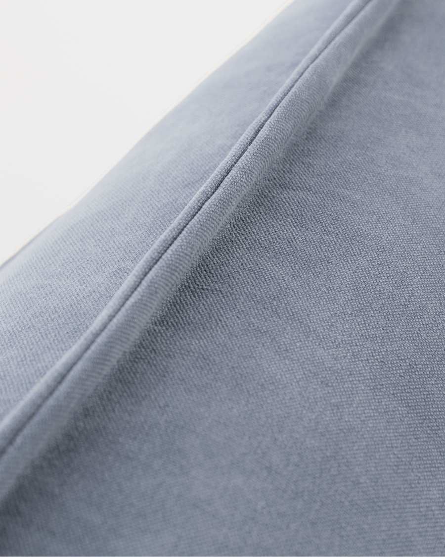 Eveline three-seater sofa bed in blue, wooden frame, 195 cm