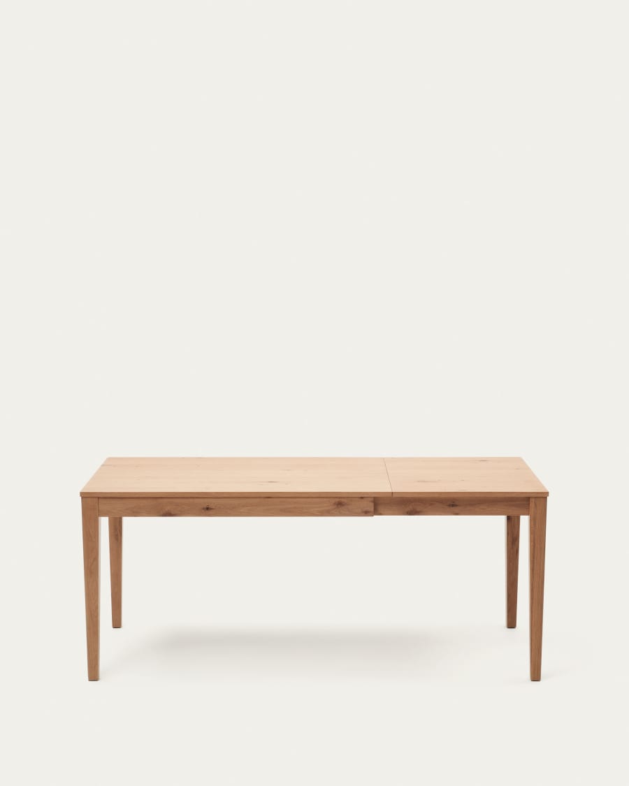 Tavolo allungabile Yain impiallacciato e legno massello di rovere 120 (180) x 80 cm