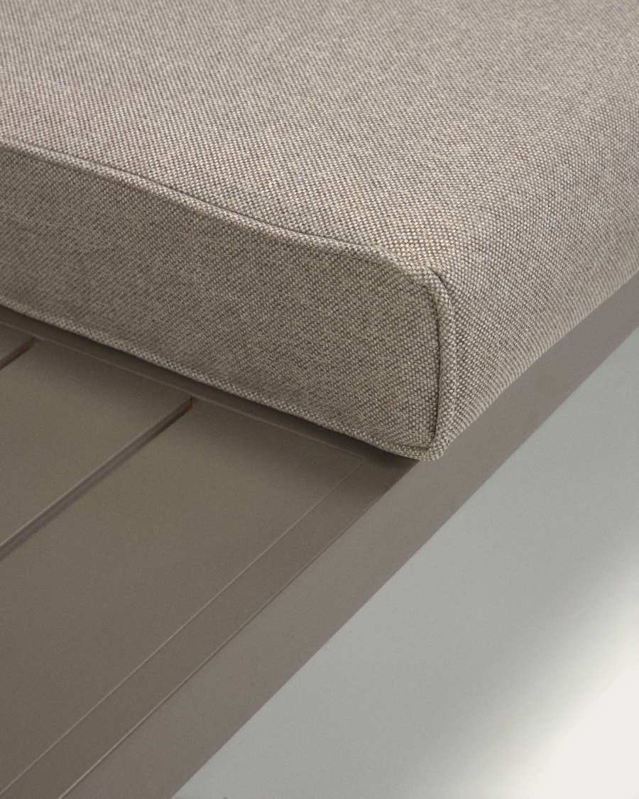 Divano angolare 5 posti componibile e tavolo Duka in alluminio marrone