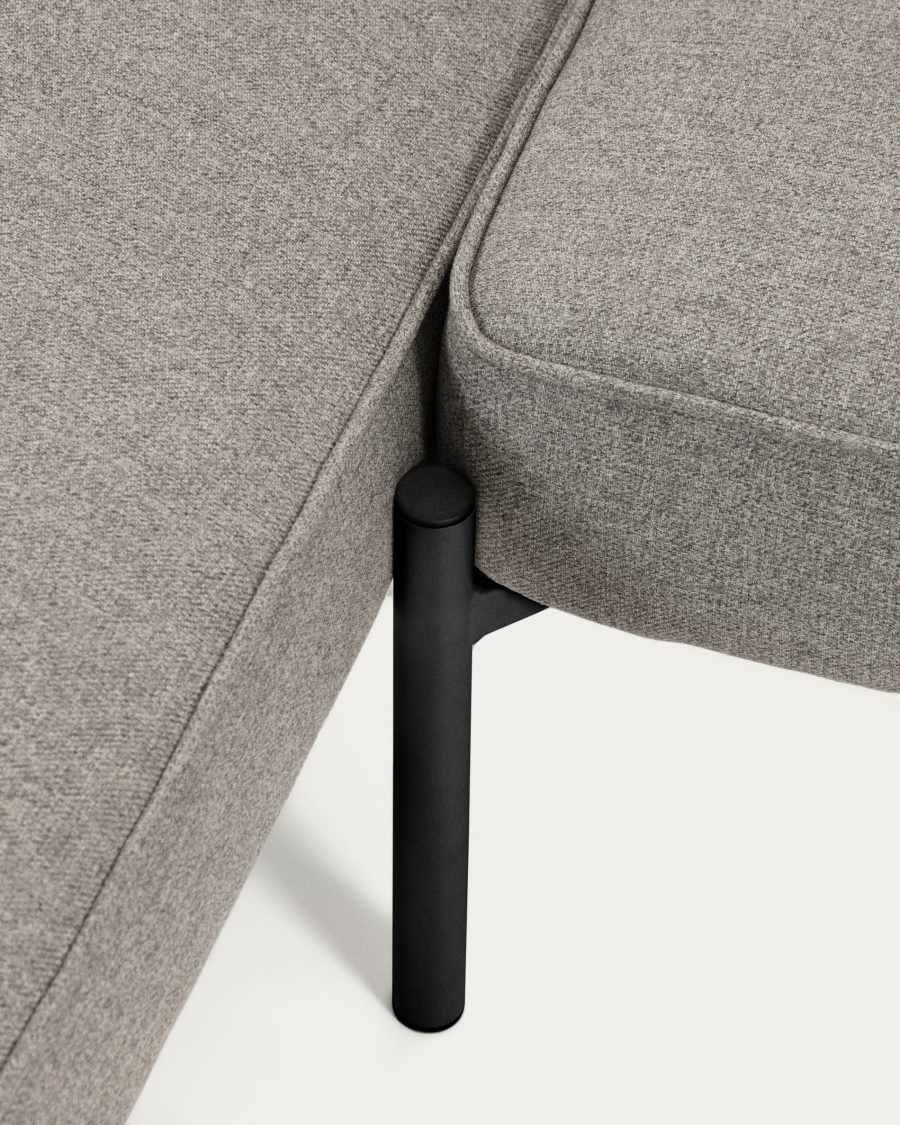 Divano letto con chaise longue Nelki 3 posti grigio 266 cm