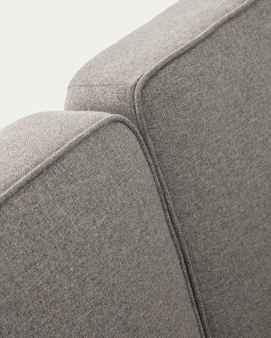 Divano letto con chaise longue Nelki 3 posti grigio 266 cm