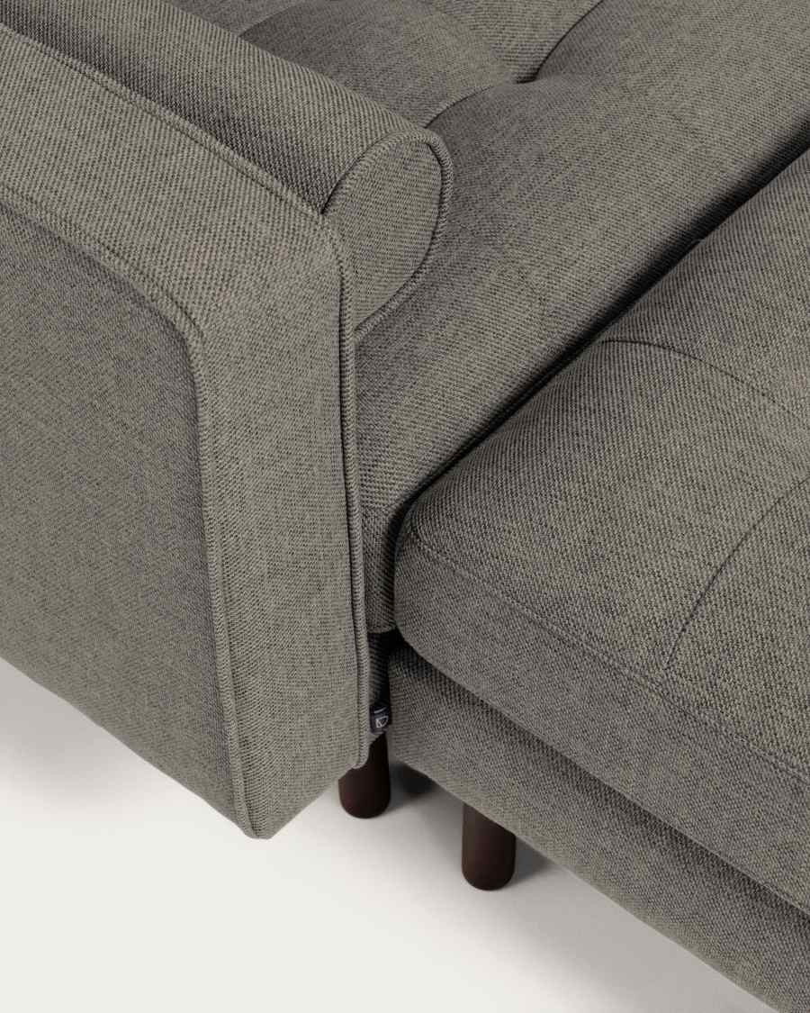Debra 2 seater sofa with footrest in light grey, 182 cm