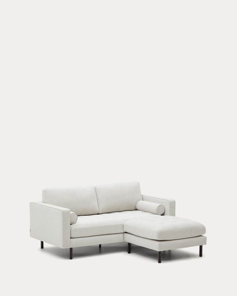 Debra 2-seater sofa with pearl chenille footrest and wenge-finished legs, 182 cm FSC Mix Credit