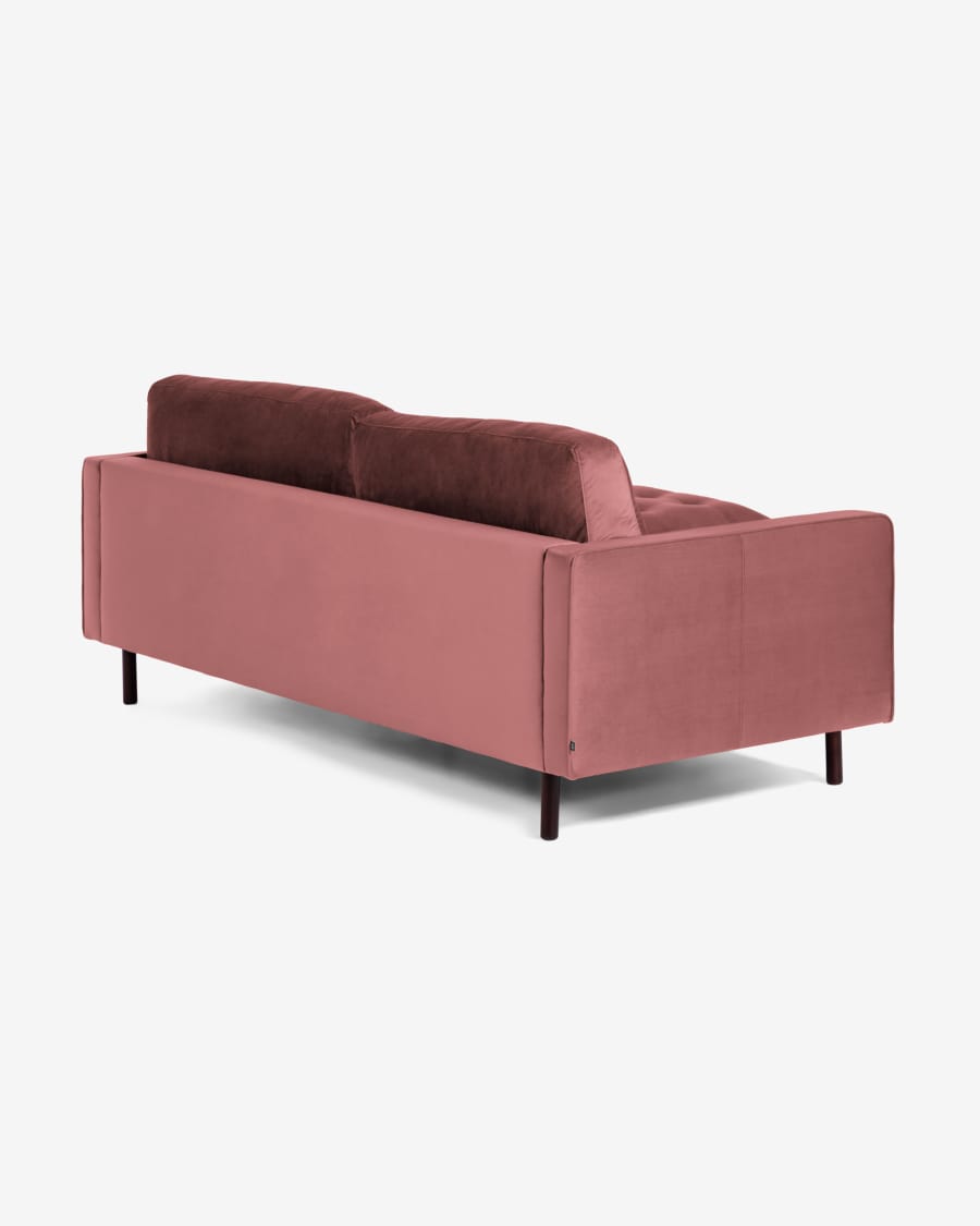 Debra 3-Sitzer Sofa mit Fußstütze rosa Samt 222 cm