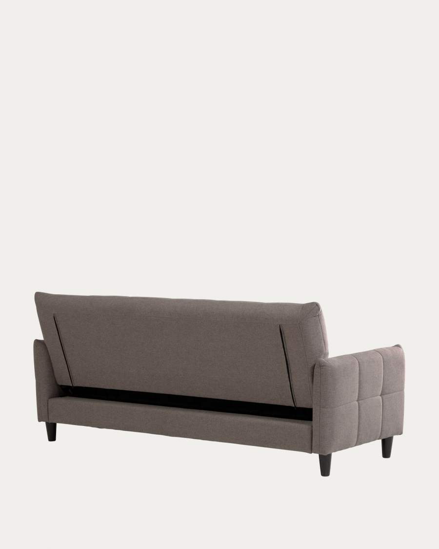 Nury 3 seater sofa bed in grey, 205 cm