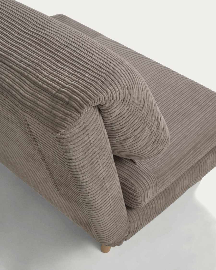 Divano letto Keren 2 posti in velluto a coste grigio 106 cm