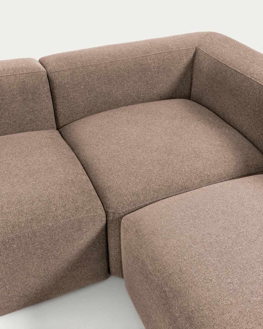 4-Sitzer-Ecksofa Blok mit rosa Chenille 320 x 230 cm FSC Mix Credit