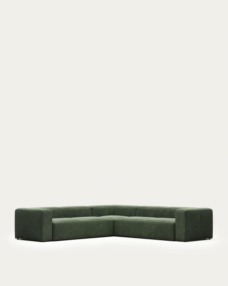 Blok 6 seater corner sofa in green, 320 x 320 cm FR
