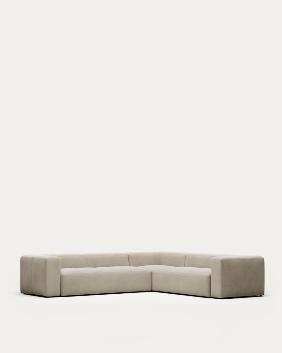 Blok 5 seater corner sofa in beige, 320 x 290 cm / 290 x 320 cm FR