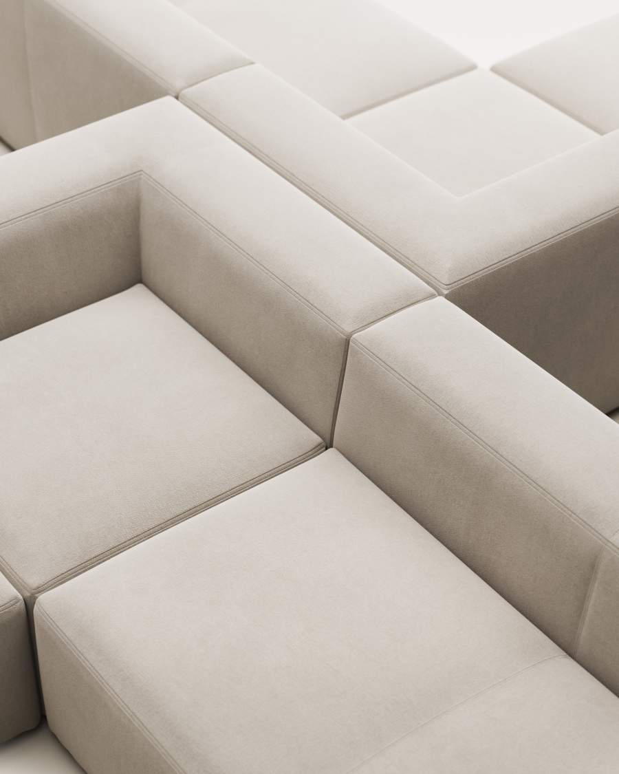 Blok 4 seater corner sofa in white, 290 x 290 cm FR