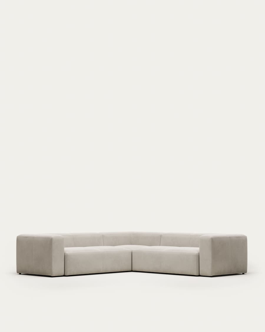 Blok 4 seater corner sofa in white, 290 x 290 cm FR