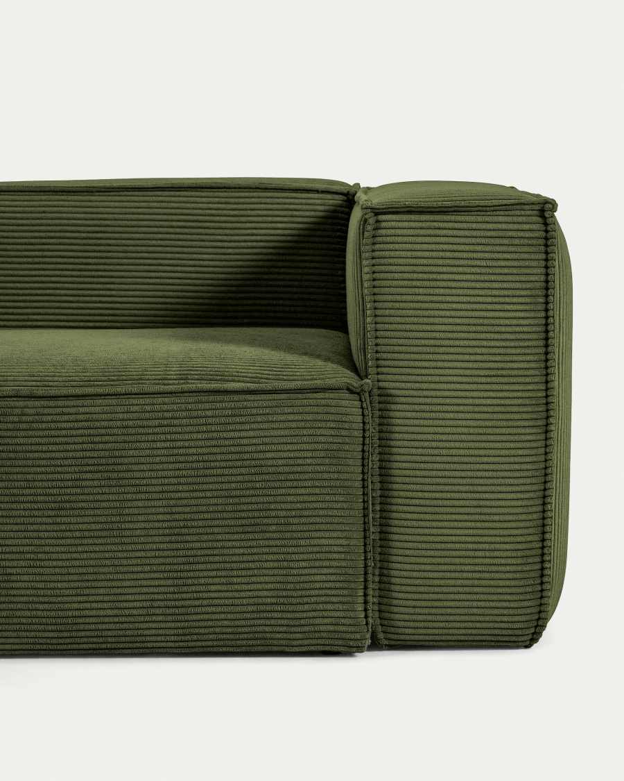 Blok green thick corduroy 4-seater corner sofa 290 x 290cm FSC Mix Credit