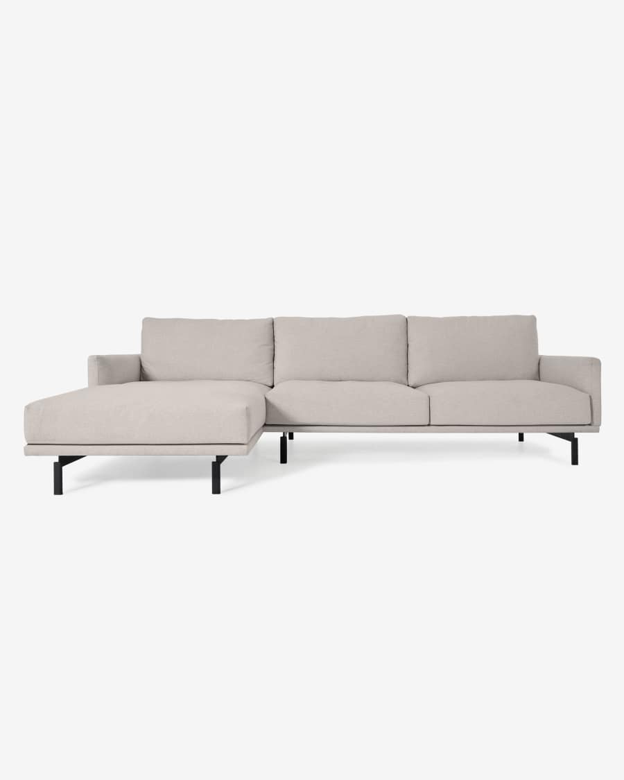 Galene 4-seater sofa with left-hand chaise longue in beige 314 cm1
