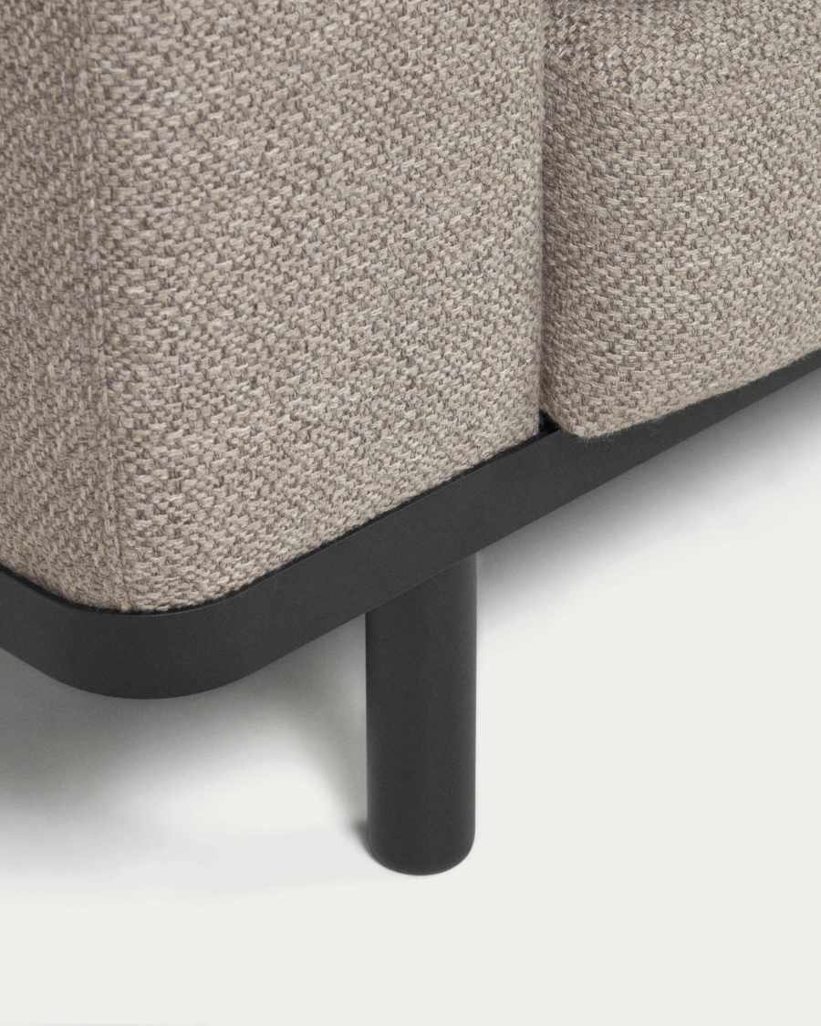 Noa 3-Sitzer Sofa beige und Beine mit dunklem Finish 230 cm