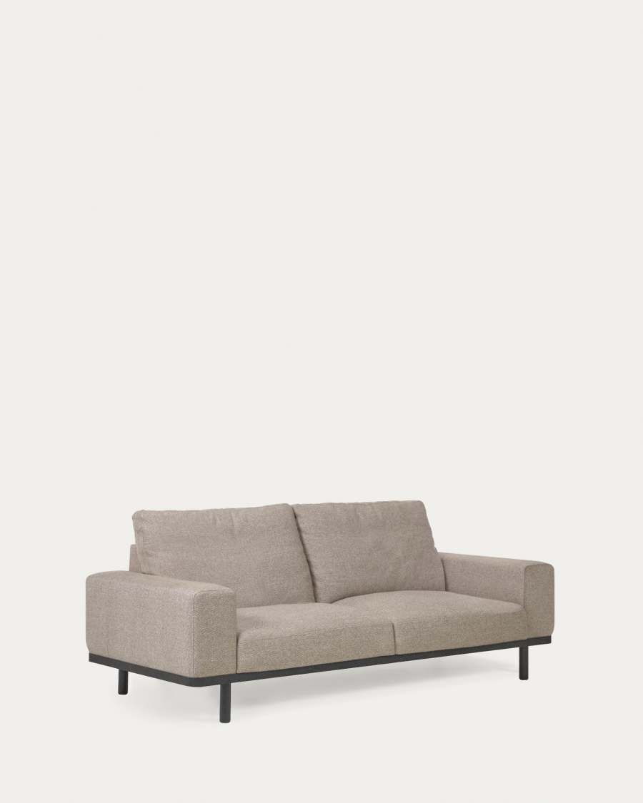 Noa 3-Sitzer Sofa beige und Beine mit dunklem Finish 230 cm