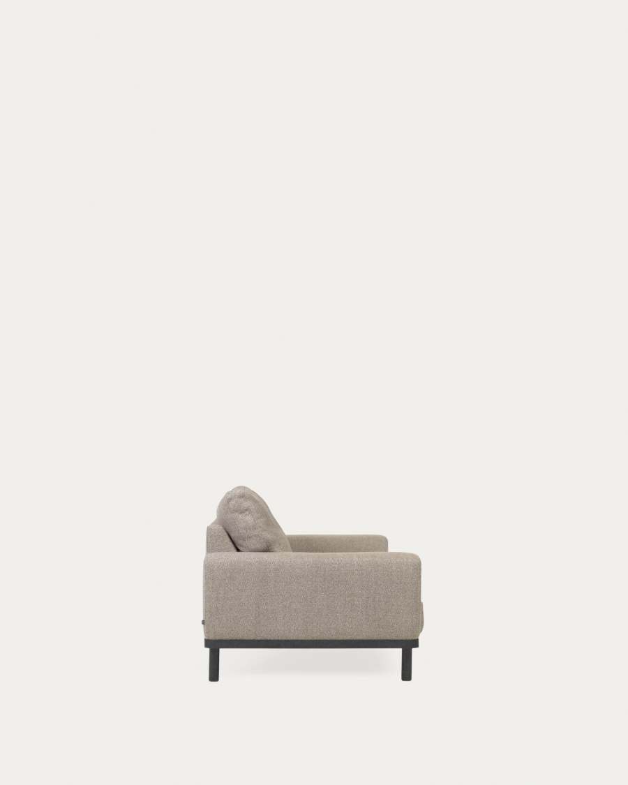 Noa 3-Sitzer Sofa beige und Beine mit dunklem Finish 230 cm