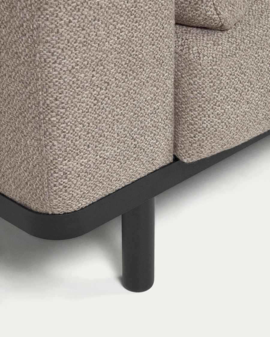 Noa 3 seater sofa with cushions in beige with dark finish legs, 230 cm