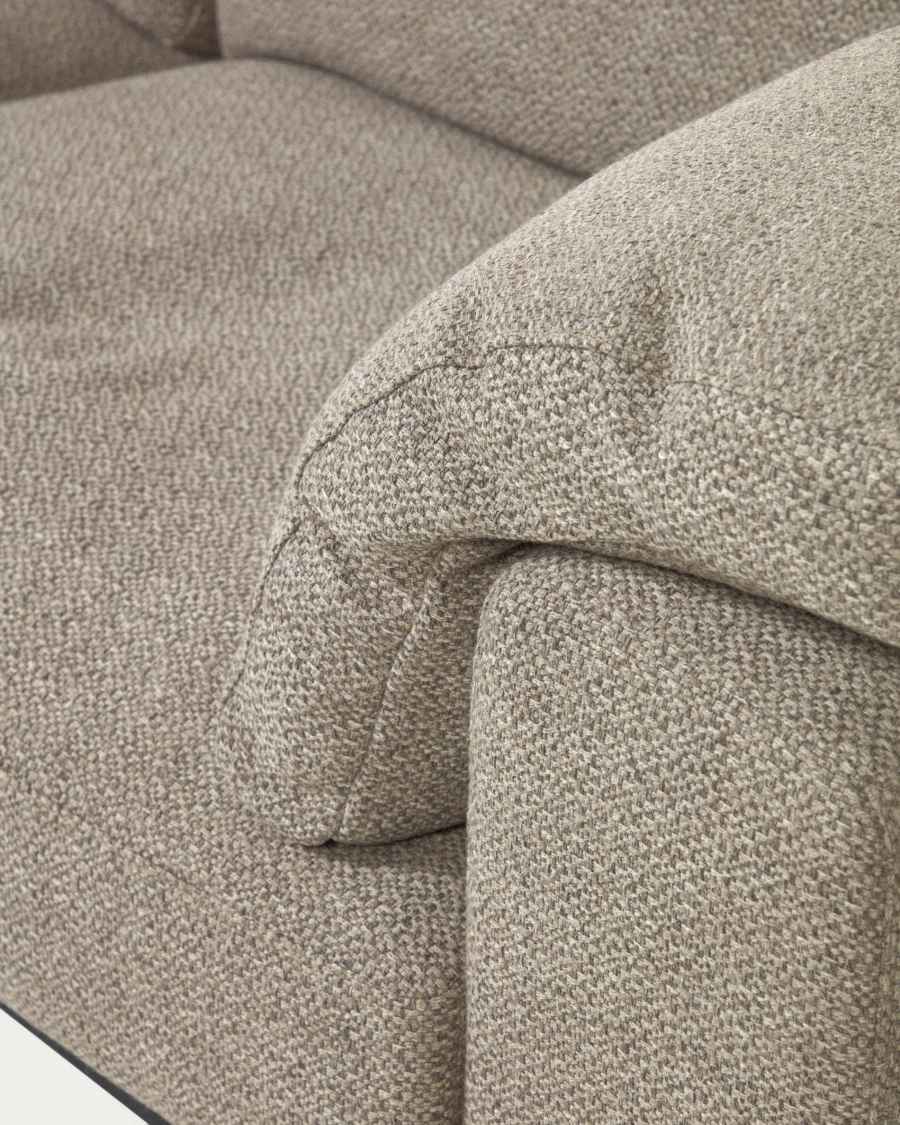 Noa 3 seater sofa with cushions in beige with dark finish legs, 230 cm