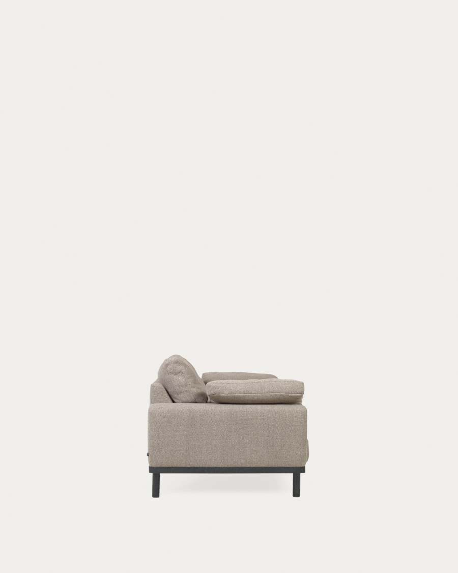 Noa 3 seater sofa with cushions in beige with dark finish legs, 230 cm