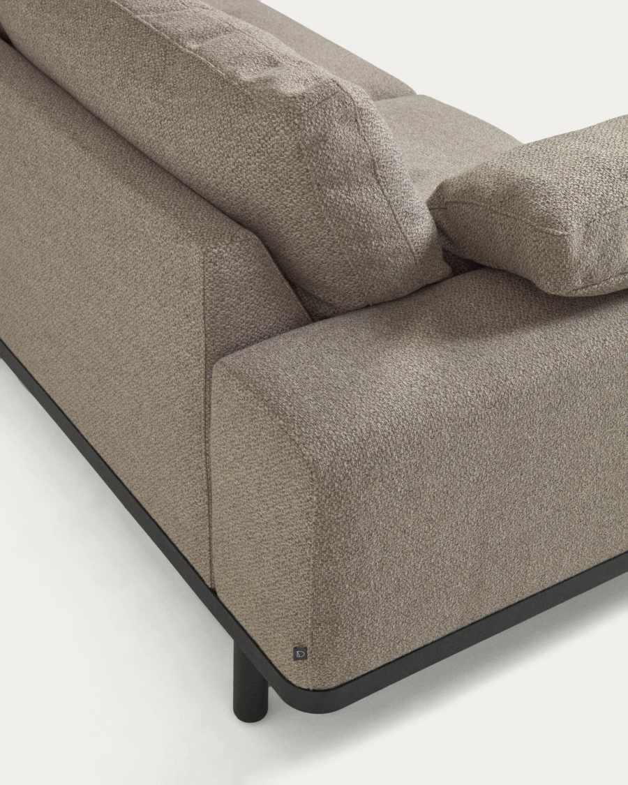 Noa 3 seater sofa with cushions in beige with dark finish legs, 230 cm