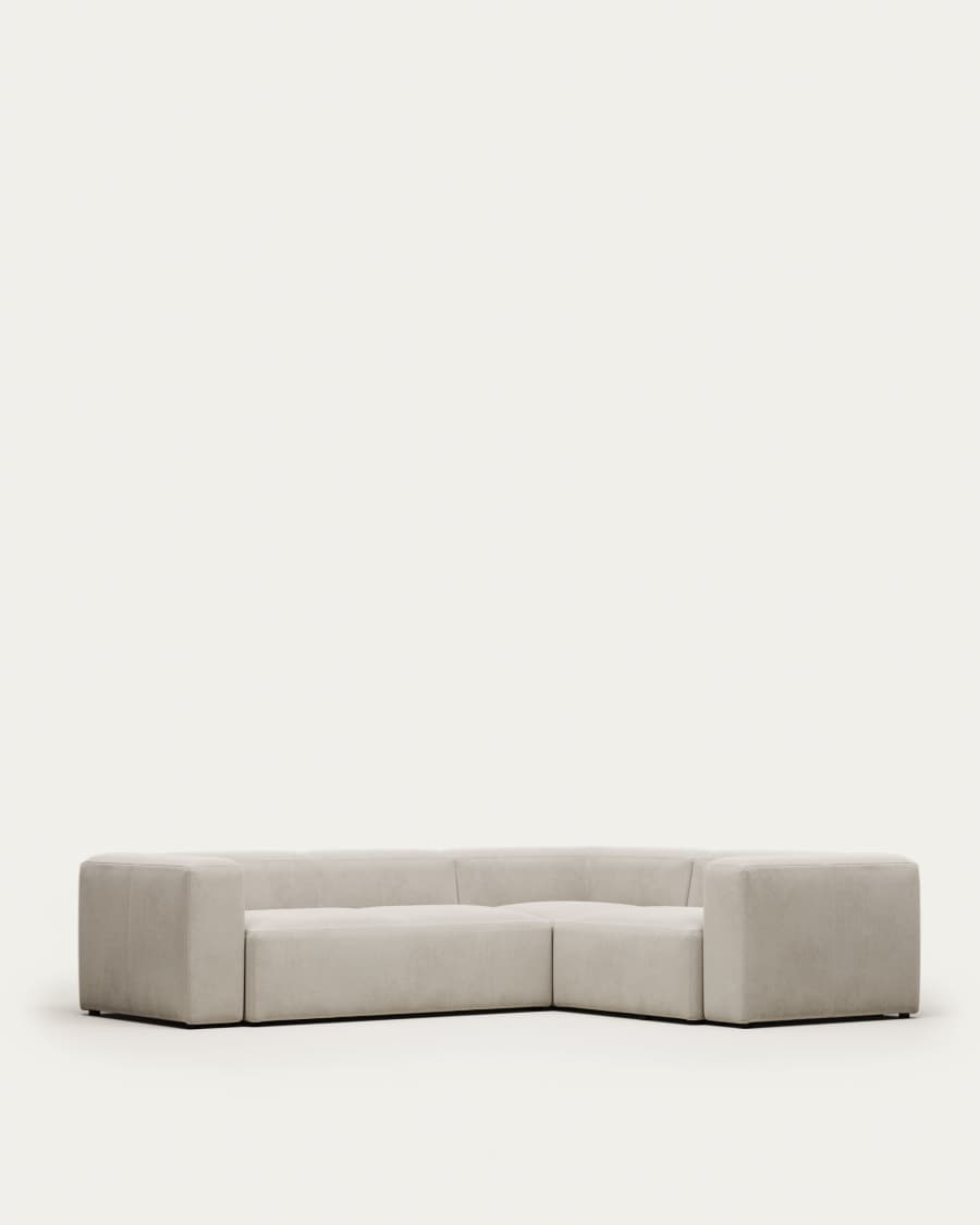 Blok beige chenille 3-seater corner sofa 290 x 230cm/230cm x 290cm FSC Mix Credit