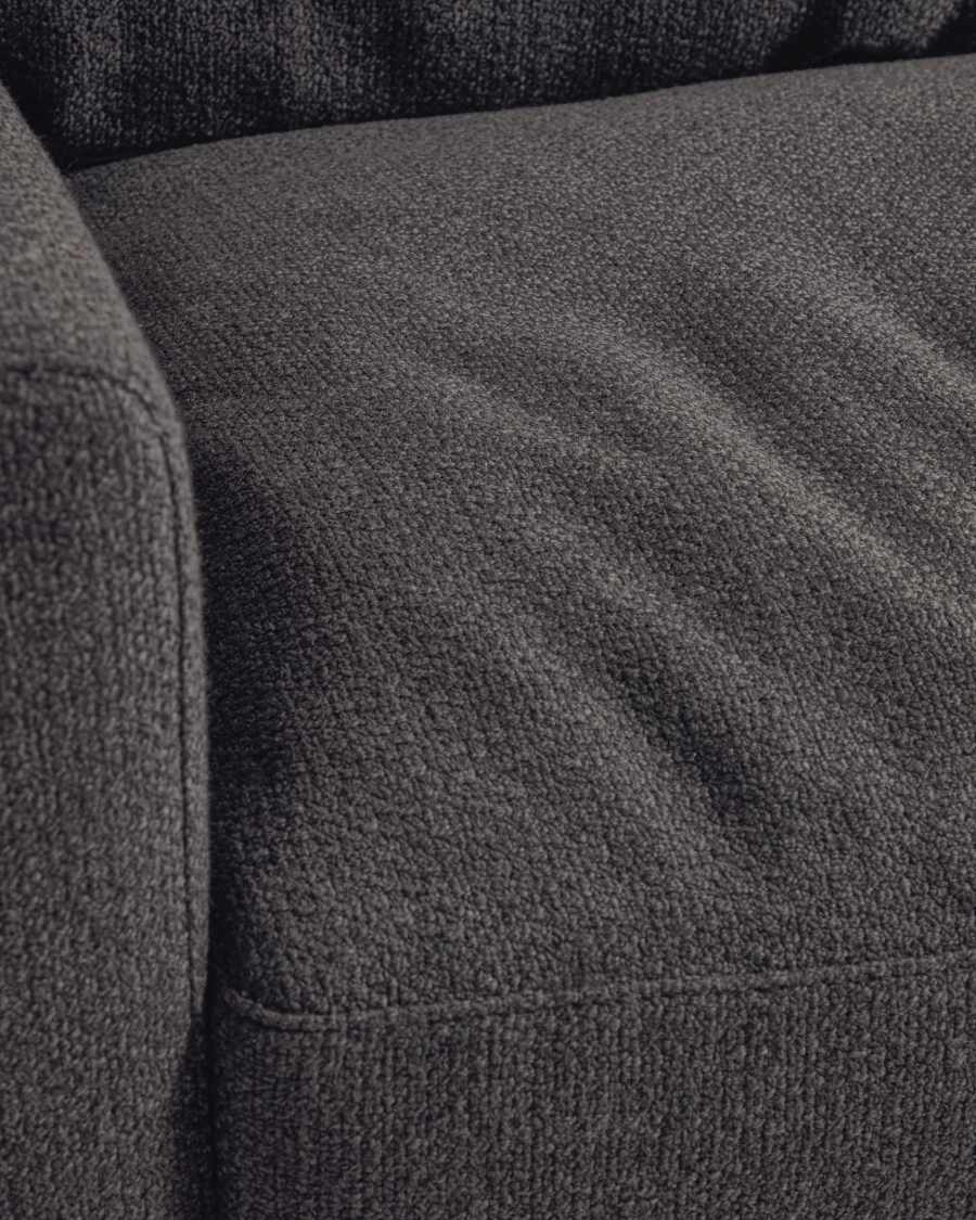 Noa 3 seater sofa in grey with natural finish legs, 230 cm