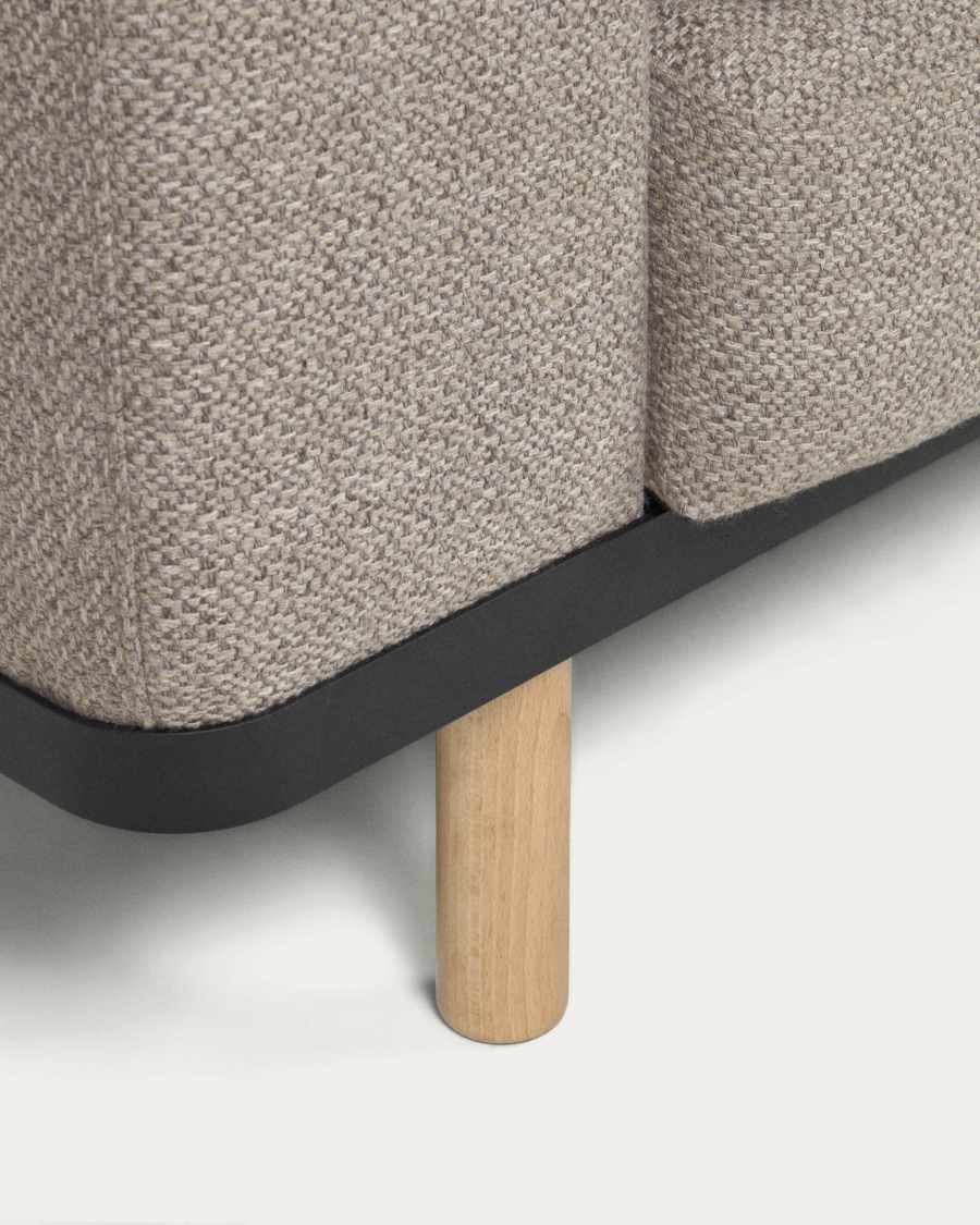 Noa 3-Sitzer Sofa beige mit Beinen naturbelassen 230 cm