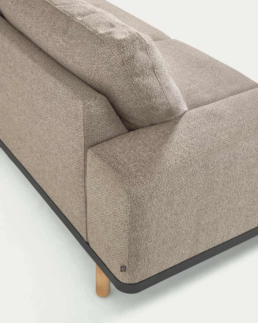Noa 3-Sitzer Sofa beige mit Beinen naturbelassen 230 cm