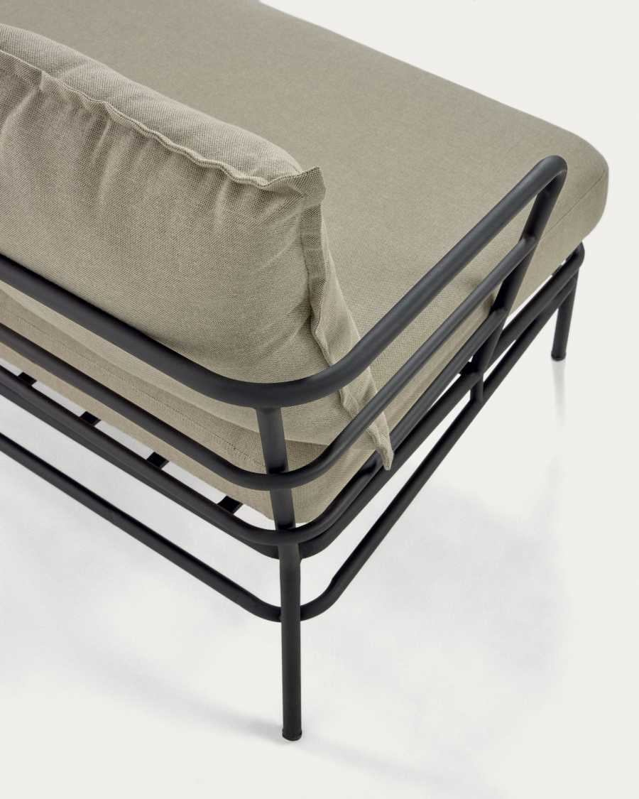 Mareluz 3 seater sofa in black steel, 197 cm