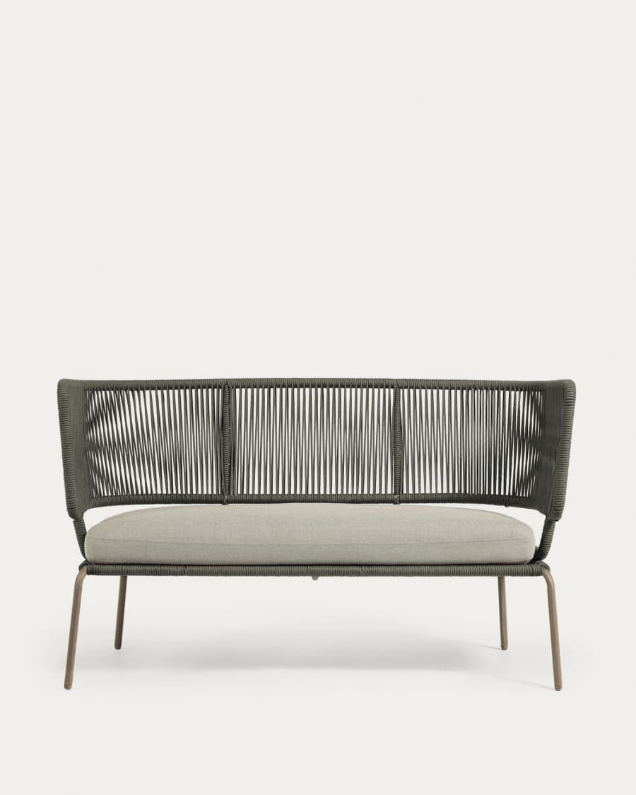 Divano Nadin 2 posti in corda verde e acciaio zincato 135 cm