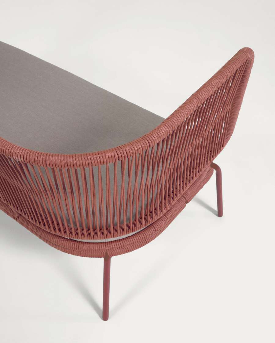 Nadin 2 seater sofa in terracotta cord with galvanised steel legs, 135 cm