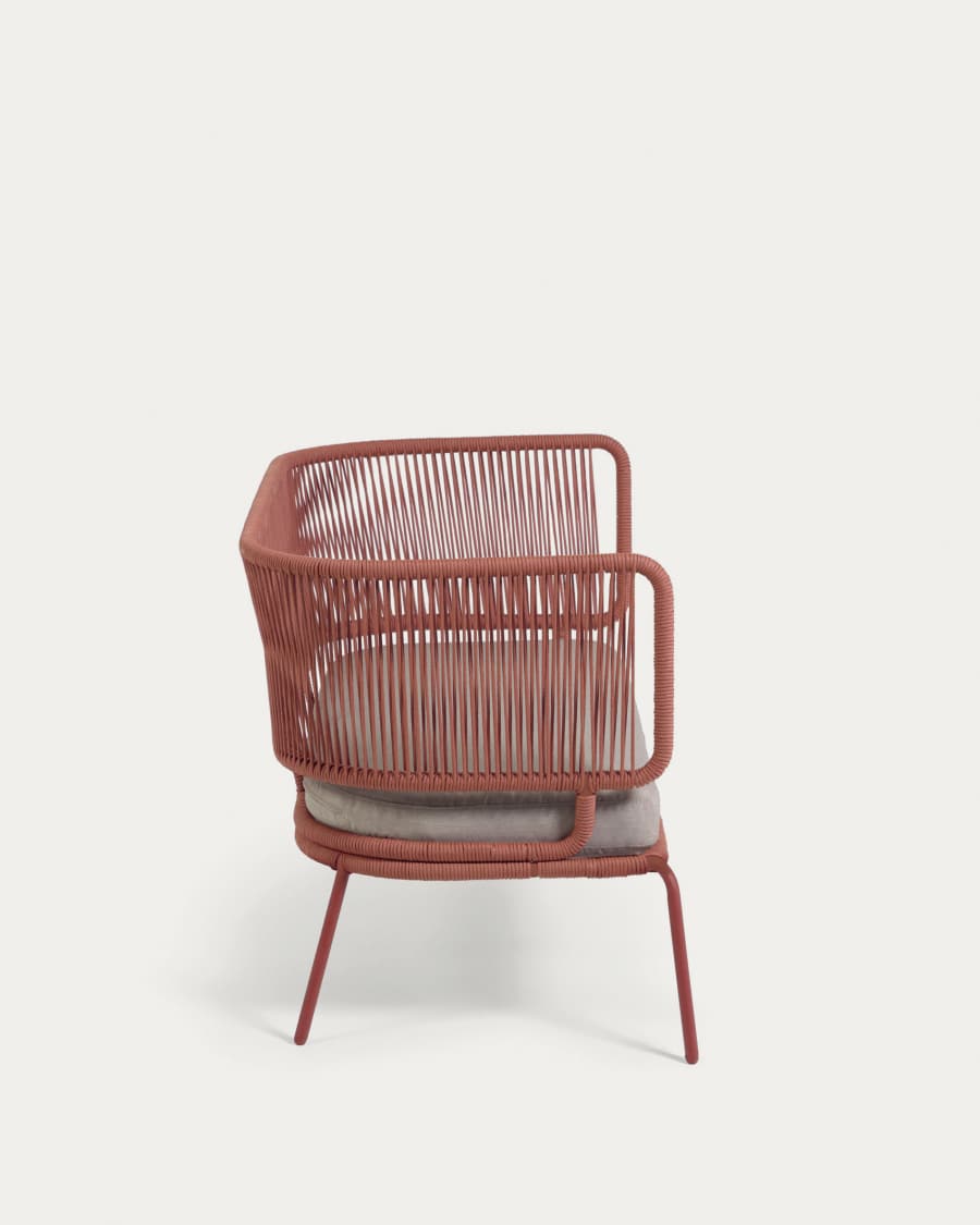 Nadin 2 seater sofa in terracotta cord with galvanised steel legs, 135 cm