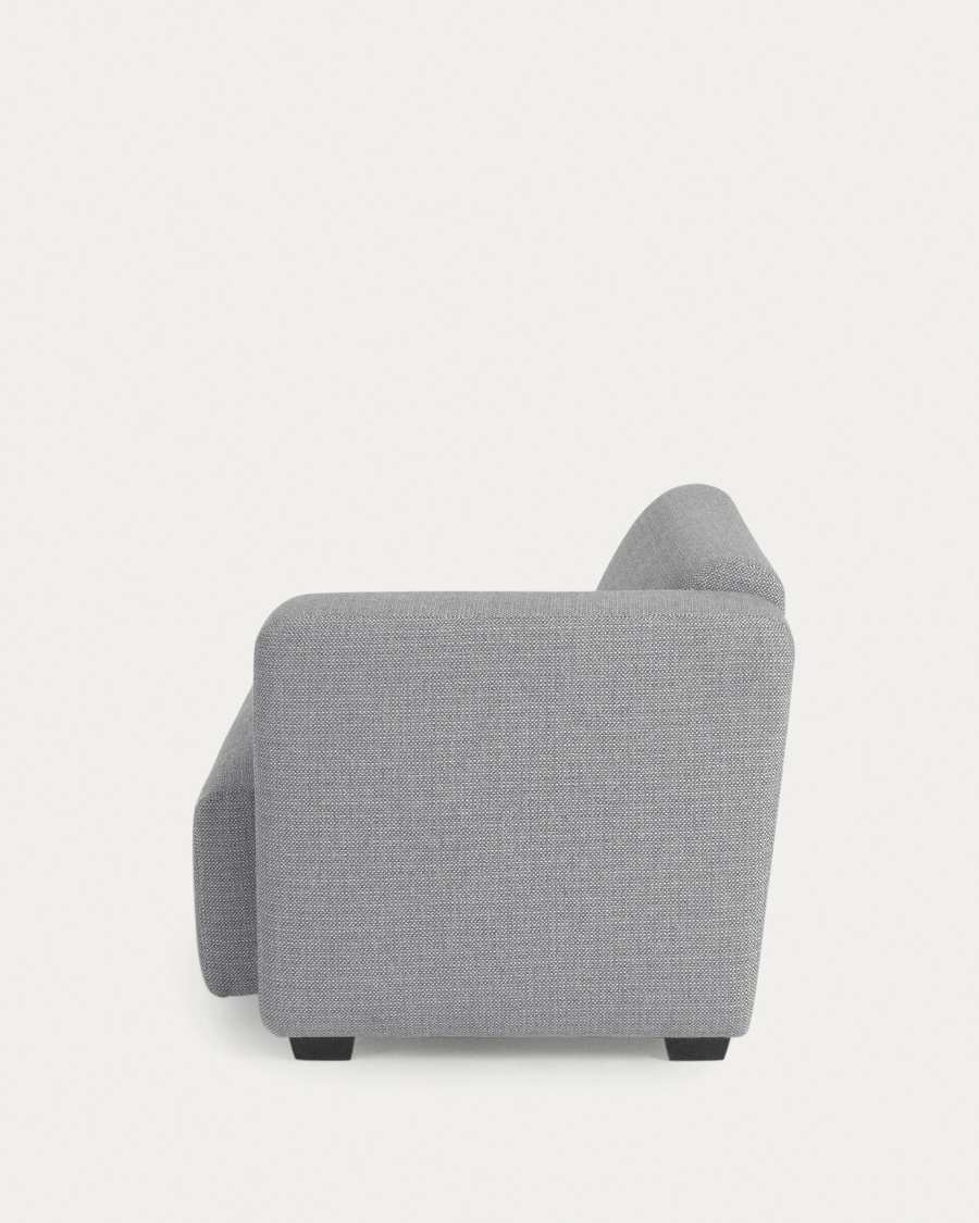 Legara sofa seat with right-hand armrest in light grey, 80cm