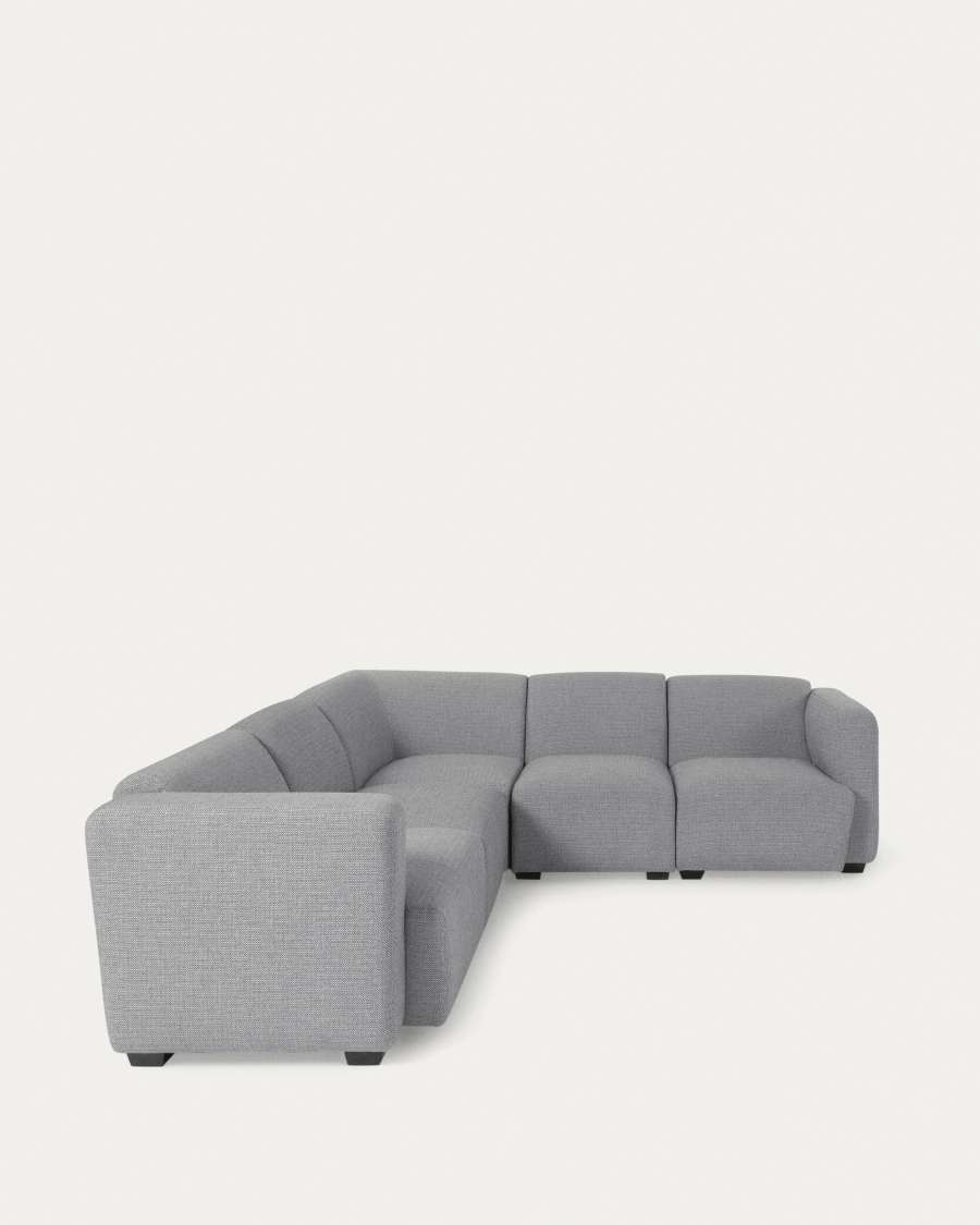 Canapé d'angle Legara 5 places gris clair 226 x 226 cm